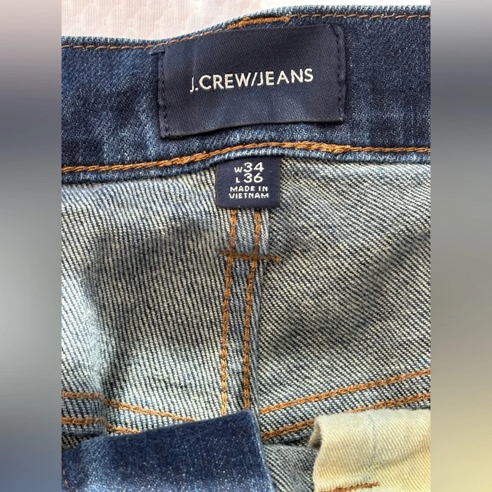 J CREW JEANS 770 Straight Slim Fit Blue Jeans Vintage Look and Feel Size 34 / 36